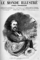 Portrait de Chester Alan Arthur (1830-1886), président des États-Unis. Gravure par Edmond Morin. Un de « Le Monde Illustré » n°1279 du 1er octobre