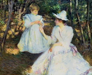 Mère et enfant dans les bois de pins, vers 1893