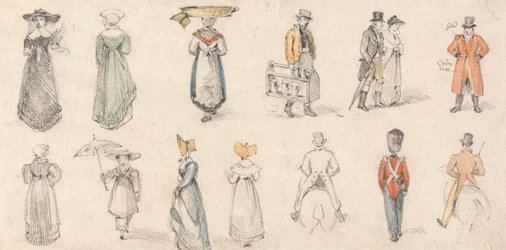 Études de figures : femmes, commerçants, etc.
