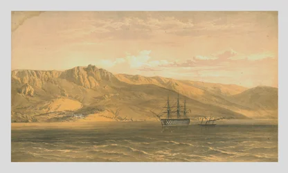 Palais du prince Woronzoff près de Yalta sur la côte sud de la Crimée, 1854, 1855