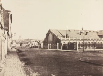 Pignon sud de la gare de Boulogne, vers 1855