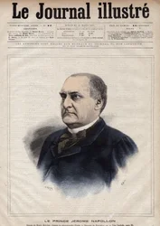 Jérôme Bonaparte dit Plon (Plonplon) (1822-1891) (Napoléon-Jérôme Bonaparte ou Prince Jérôme Napoléon), fils de Jérôme Bonaparte (1784-1860) - Gravure de Navellier dans « Le Journal Illustré » de 1891