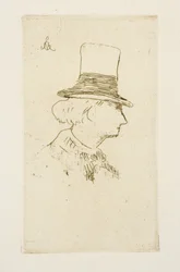 Baudelaire de profil portant un chapeau, 1862