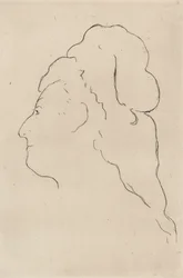Eva Gonzales, profil tourné vers la gauche, 1870