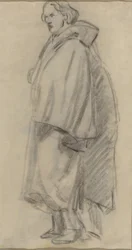 Homme portant un manteau [verso]