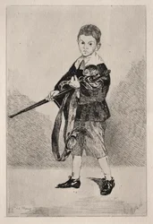 Le garçon avec une épée