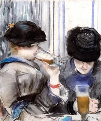 Femmes Buvant de la Bière
