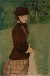 Jeune femme dans un jardin