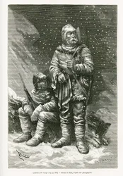 La tenue de voyage du lieutenant Payer et du lieutenant Weyprecht, plusieurs épaisseurs de vêtements pour lutter contre les bourrasques de neige, une veste en cuir rétractable pour protéger le visage du gel, des bottes et des mitaines en voile et flanelle 