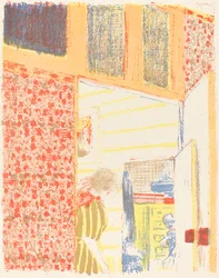 Intérieur aux tentures roses II