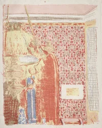 Intérieur avec papier peint rose II