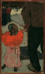 Fille avec une écharpe rouge