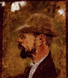 Portrait du peintre Henri de Toulouse Lautrec de profil