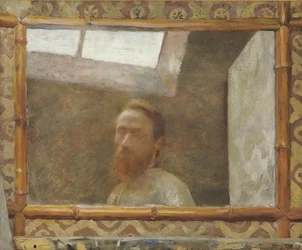 Autoportrait avec un miroir en bambou
