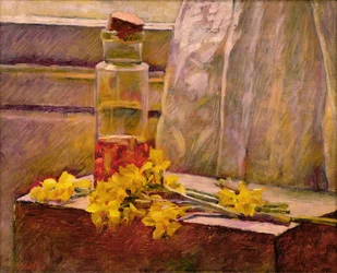 Nature morte de fleurs avec un pot sur une table