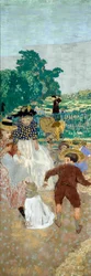 Les jardins publics : Les nourrices (à gauche) (détail)