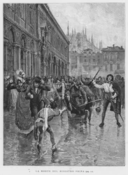 La mort du ministre Prina (gravure)