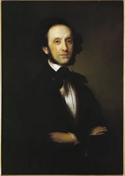 Felix Mendelssohn-Bartholdy, compositeur allemand, petit-fils de Moses Mendelssohn (huile sur toile)