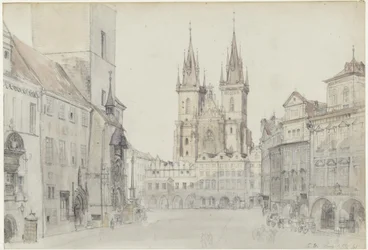 Église Notre-Dame-du-Týn et hôtel de ville à Prague