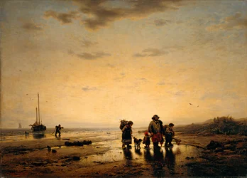 Plage dans la lumière du soir