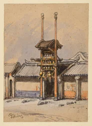 Théâtre à Pékin. Portail d