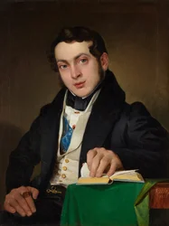 Jeune homme assis en habit noir