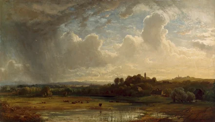 Paysage fluvial de Haute-Bavière par temps d