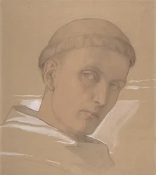 Étude de la tête de Saint Augustin, pour la peinture de la Madone et l