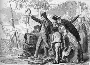 Métier napolitain : La marche des anguilles à Naples en 1864. D