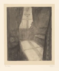 Homme dans un intérieur assis près de la fenêtre