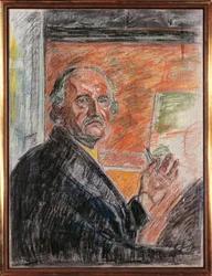 Autoportrait au crayon pastel
