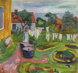 Linge sur la corde à Asgardstrand. 1902