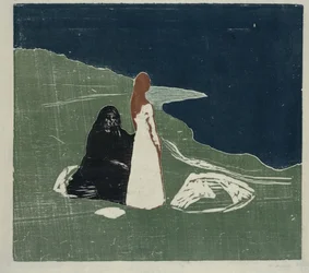 Deux femmes au bord de la mer