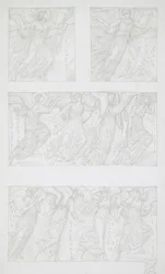 Études sur papier de figures allégoriques
