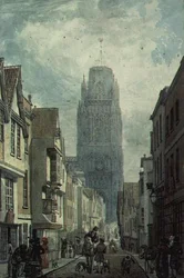Rue Redcliffe, Bristol, montrant la tour de l