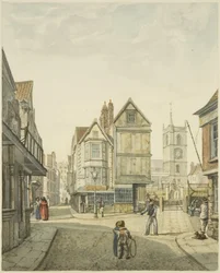 Église Saint-Jacques et Silver Street regardant vers Lower Maudlin Lane, Bristol