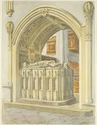 Tombe de Robert Fitzharding, mort en 1170, dans la cathédrale de Bristol