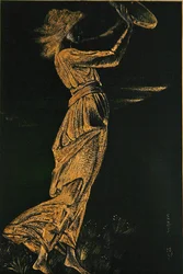 Fille avec un tambourin
