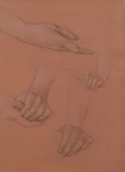 Études de mains pour le portrait de Mary Gaskell
