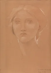Étude de la tête de Margaret Burne-Jones pour 