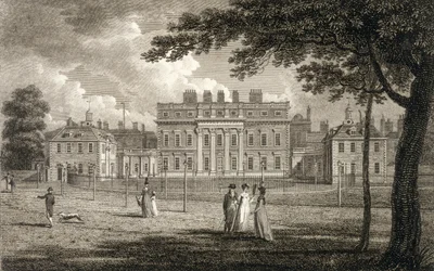 Vue de Buckingham House, gravée par W. Knight, publiée en 1799