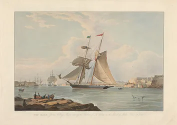 Le Mary, Joshua Collings, capitaine, entrant dans le port de La Valette, sur l