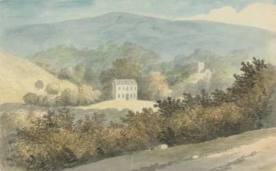 Paysage vallonné avec maison