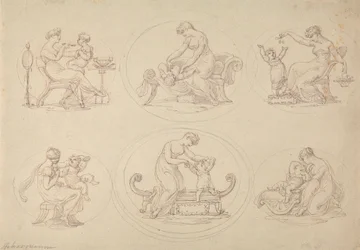 Six études de mère et fille jouant