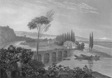 Lyon, depuis la confluence du Rhône et de la Saône, 1827