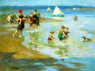 Enfants jouant sur la plage