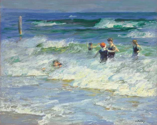 Jouer dans les vagues