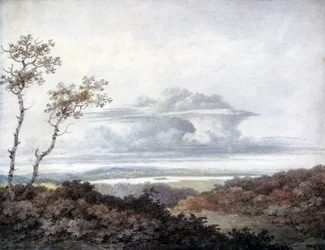Paysage rural avec des études ultérieures de nuages par Luke Howard (1772-1864), vers 1808-11