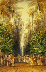 Figures sur une route près de Galle, Ceylan