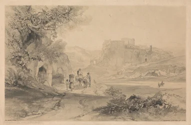 Valmontone, tiré de « Vues de Rome et de ses environs », 1841